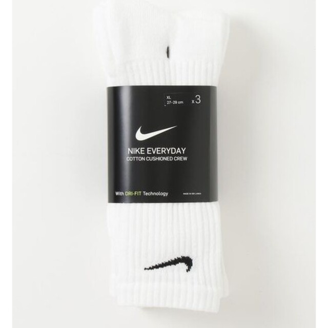 NIKE(ナイキ)の新品 NIKE クルー丈 ソックス 白 3足セット 25~27cm ナイキ 靴下 メンズのレッグウェア(ソックス)の商品写真