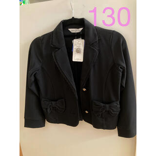 ジャケット　フォーマル　130 ブラック　リボン　普段着(Tシャツ/カットソー)