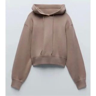 ザラ(ZARA)のZARA ショート丈　ニットパーカー(ニット/セーター)