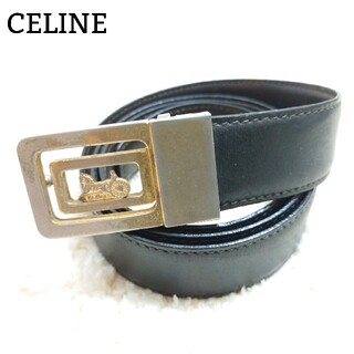 celine - CELINE セリーヌ ベルト 馬車 レザー メンズ ゴールド ブラック