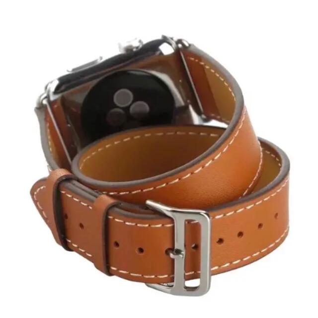 ブラウン★アップルウォッチバンド レザー ベルト Apple Watch メンズの時計(レザーベルト)の商品写真