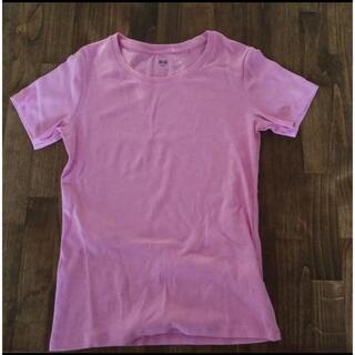 ユニクロ(UNIQLO)のユニクロ☆スーピマコットンTシャツ☆ピンク　Mサイズ　レディース(Tシャツ(半袖/袖なし))