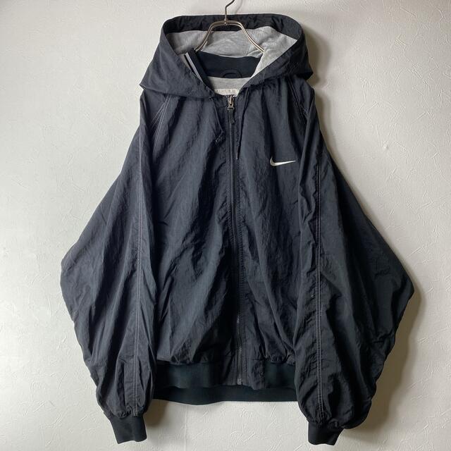 90’s Nike ナイロンジャケット 激レア ラグラン 黒 XLkzk_古着サイズ表記