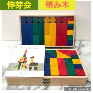 伸芽会　積み木　テキスト付き　お受験　カラー積み木(知育玩具)