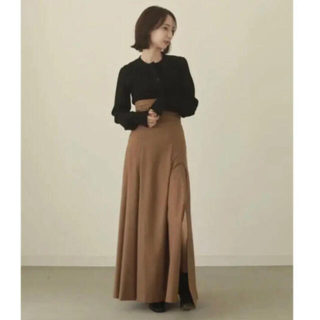 louren / pleats flare long skirt