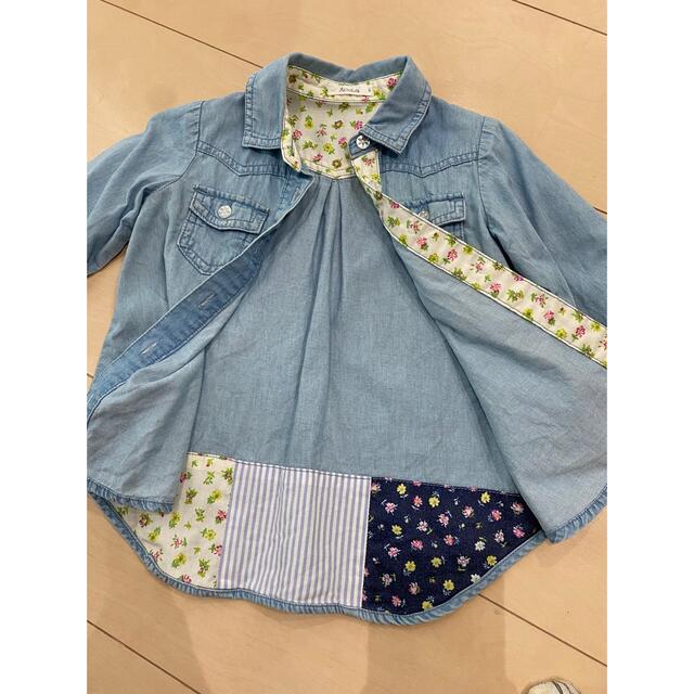 Acoba(アコバ)のセール　Acoba デニムシャツ 80 キッズ/ベビー/マタニティのベビー服(~85cm)(シャツ/カットソー)の商品写真