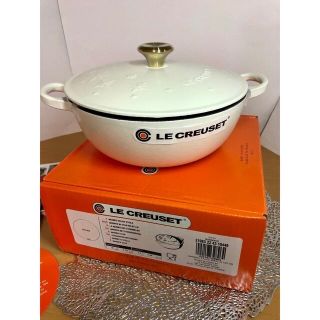 ルクルーゼ(LE CREUSET)のル・クルーゼ ★ライトゴールドツマミ★マルミット22㎝ スターレリーフコットン★(鍋/フライパン)