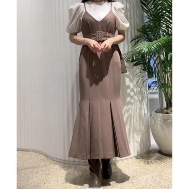SNIDEL - SNIDEL ウエストベルトマーメイドワンピース モカ 0 新品未