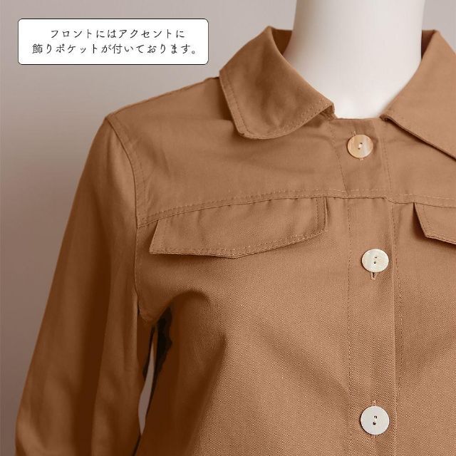 ⛎ショート丈 ジャケット■キャメル　羽織り　韓国ファッション レディース ■長袖
