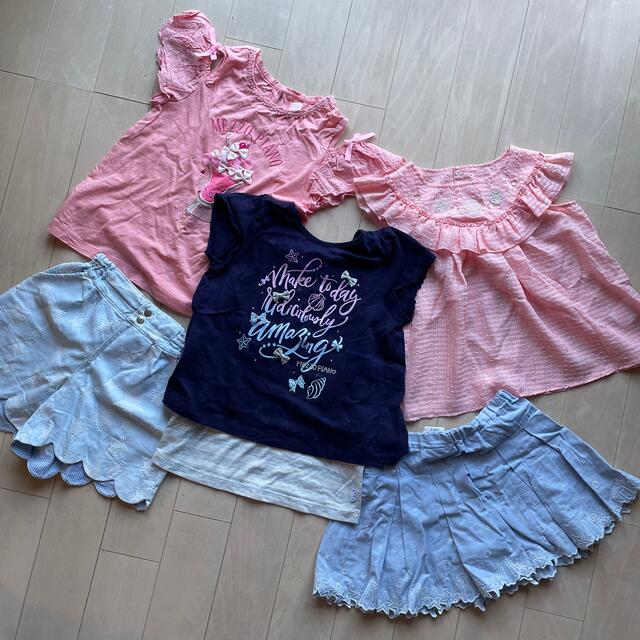 mezzo piano(メゾピアノ)のmezzo piano🦩夏物セール✨5点セット キッズ/ベビー/マタニティのキッズ服女の子用(90cm~)(Tシャツ/カットソー)の商品写真