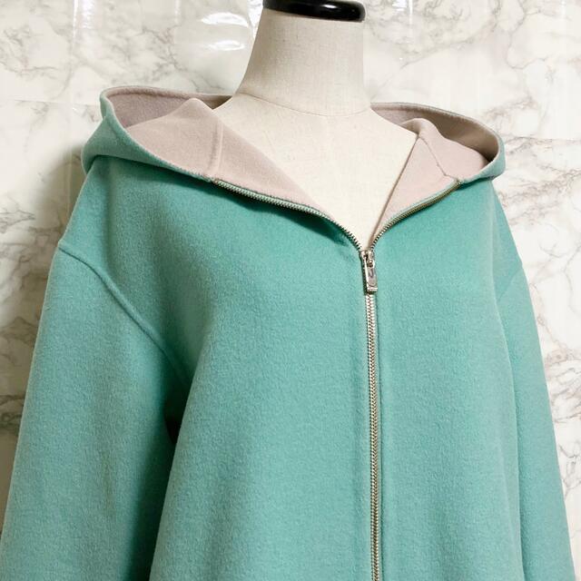 Max Mara(マックスマーラ)の【新品同様】Max Mara STUDIO ダブルフェイスフーデッドコート レディースのジャケット/アウター(ガウンコート)の商品写真