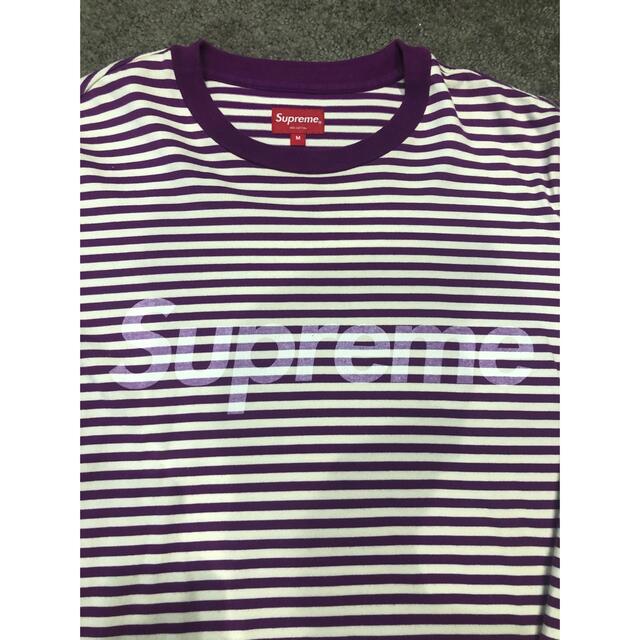 supreme Striped logo l/s top M 1