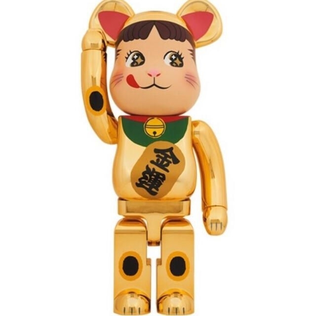 BE@RBRICK 招き猫 ペコちゃん 金運 金メッキ 1000％