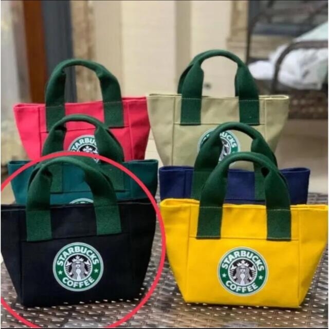 Starbucks Coffee(スターバックスコーヒー)のスターバックス　スターバックス トートバック　エコバッグ　 黒色 レディースのバッグ(エコバッグ)の商品写真