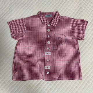 パプ(papp)のpapp 赤 半袖 チェックシャツ 90cm(Tシャツ/カットソー)