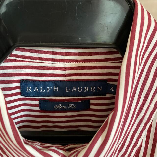 Ralph Lauren(ラルフローレン)の専用です！ラルフローレン　ボタンダウンストライプシャツ　エンジストライプ レディースのトップス(シャツ/ブラウス(長袖/七分))の商品写真