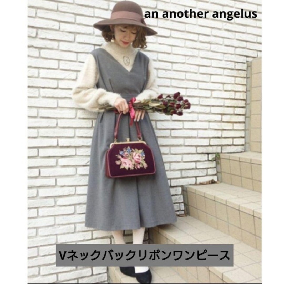 an another angelus  Vネックバックリボンワンピース an3