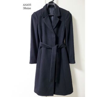 アナイ(ANAYI)の美品♪ANAYI アナイ カシミヤ100％ ロング チェスター コート ブラック(ロングコート)