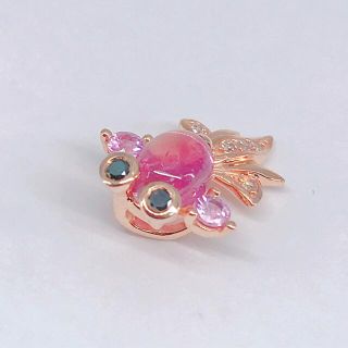 GSTV 金魚 ペンダントトップ K18 トルマリン サファイア ダイヤモンド