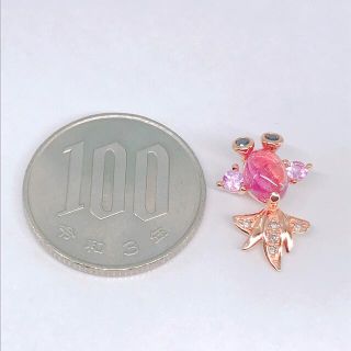 GSTV 金魚 ペンダントトップ K18 トルマリン サファイア ダイヤモンド