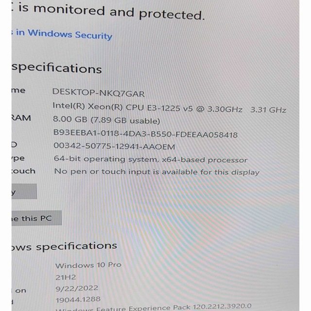 DELL(デル)のDell Xeon E3-1225 v5 CPU 8GB 500GB スマホ/家電/カメラのPC/タブレット(デスクトップ型PC)の商品写真