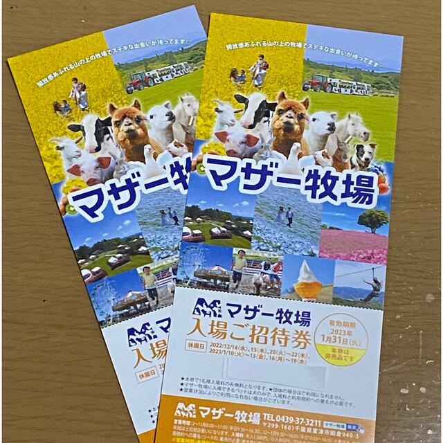 4年保証』 マザー牧場 入場ご招待券 5枚 〜3 31 金 まで
