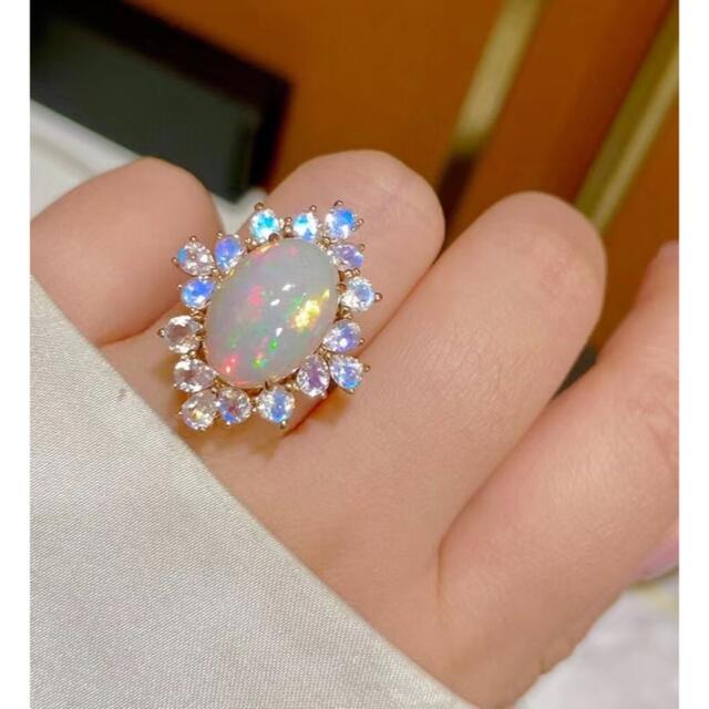 【高級】オパール ペンダントトップ  リング  2Way 4.55ct k18