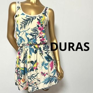 デュラス(DURAS)の【2132】DURAS ボタニカル柄 ワンピース(ミニワンピース)