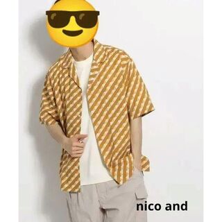 ニコアンド(niko and...)のnico and.. ジオメトリックオープンシャツ L(シャツ)