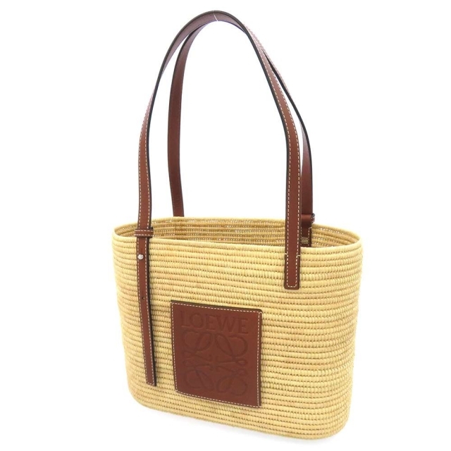 ほぼ未使用 ロエベ LOEWE バスケット トートバッグ スクエア