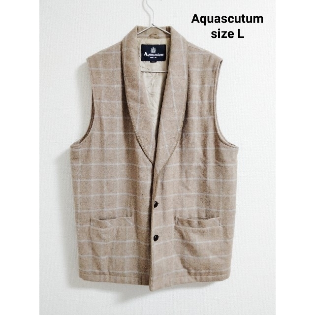 AquascutumAquascutum アクアスキュータム カシミヤ混 ベスト Lサイズ