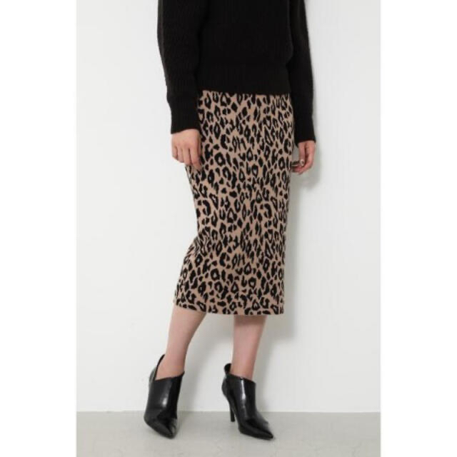 rienda(リエンダ)のrienda♡ Leopard JQ J/W SK レオパードニットスカート レディースのスカート(ロングスカート)の商品写真