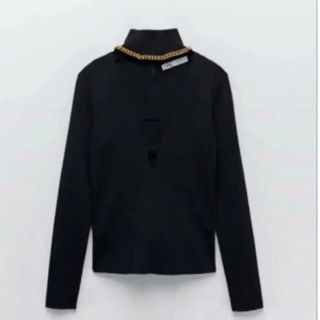 ザラ(ZARA)の【 新品 zara チェーンニットセーター 】 (ニット/セーター)