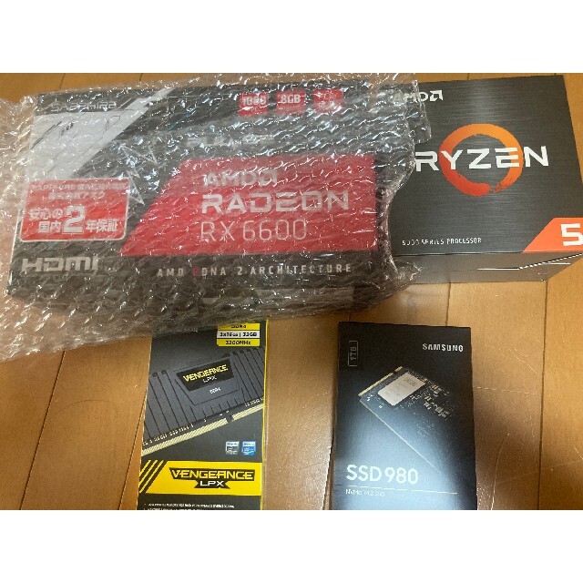 【新品】自作PCセット Ryzen5 RadeonRX6600 メモリ SSD
