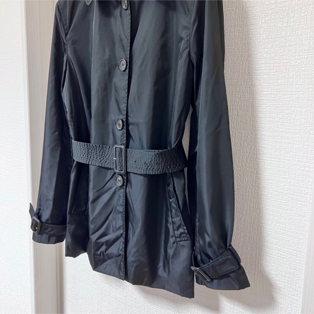 PRADA - PRADA❤️美品❤️ベルテッドシングルコートジャケット黒40の