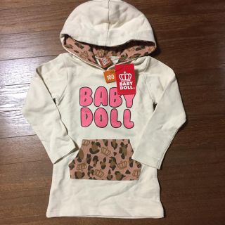 ベビードール(BABYDOLL)の新品タグ付ベビードール トレーナー ワンピース チュニック 100cm(ニット)