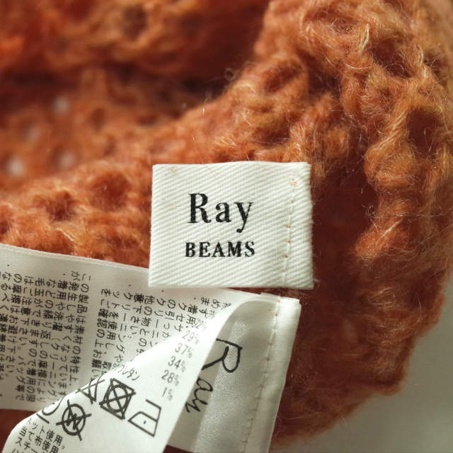Ray BEAMS レイビームス 21AW メッシュ編みVネックニット 61-15-0996-126 ONE SIZE オレンジ セーター プルオーバー トップス【中古】【Ray BEAMS】