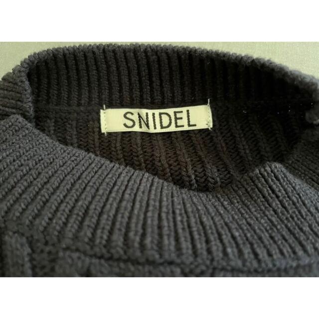 SNIDEL(スナイデル)のsnidel スナイデル　ニット×デニムワンピース レディースのワンピース(ミニワンピース)の商品写真