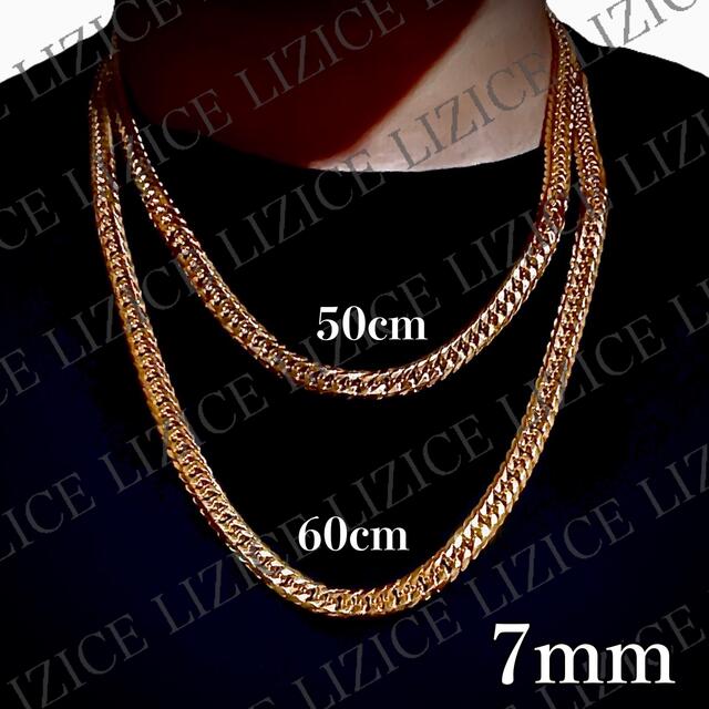 18kgp】7mm 60cm ステンレス 喜平ネックレス 6面カットダブルの通販 by