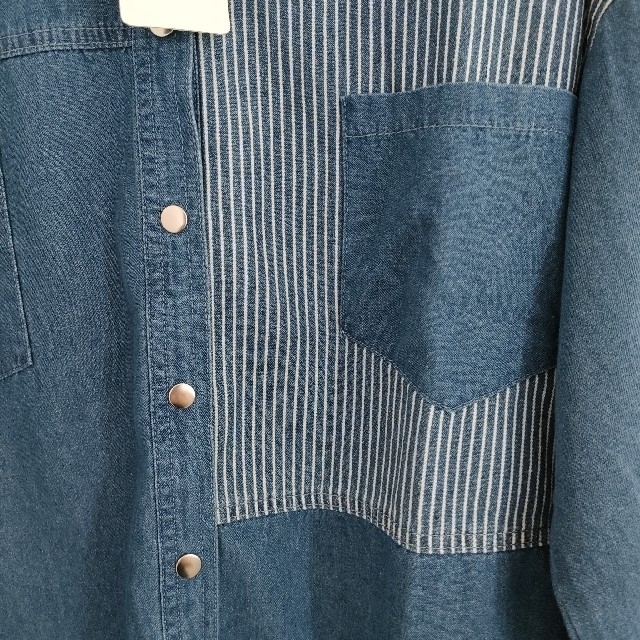 ブルーシャツ レディースのトップス(シャツ/ブラウス(長袖/七分))の商品写真