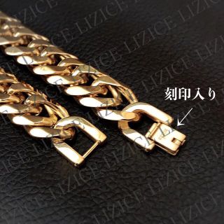 【18kgp】13mm 60cm 6面カットダブル 喜平ネックレス 刻印 金