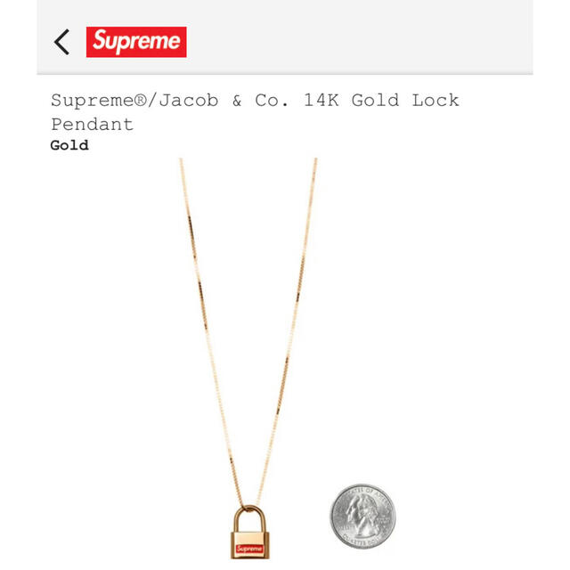 新品Supreme Jacob&Co 14K Gold Lock Pendant 1