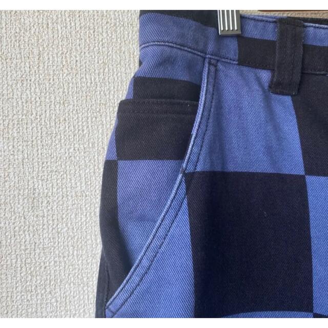 しかしなが STUSSY - STUSSY ブロックチェックパンツ ブルー×ブラック