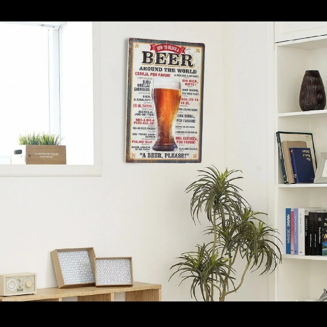 木製看板60】生ビール黒★ポスターbar バー お酒インテリア大型アート壁絵