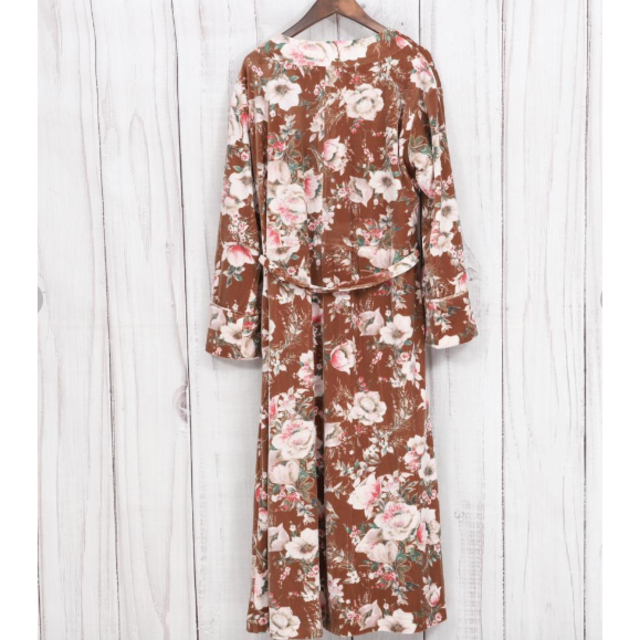 【限定1枚】スナイデル ロングガウン　フリーサイズ　可愛い秋色花柄 レディースのジャケット/アウター(ノーカラージャケット)の商品写真
