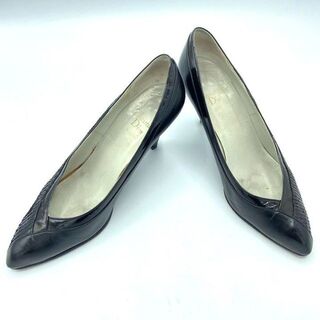 クリスチャンディオール(Christian Dior)のクリスチャンディオール パンプス 22.5 黒 パイソン レザー レディース 靴(ハイヒール/パンプス)