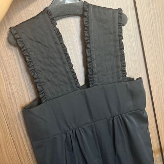 Drawer - yori サテンフリルサロペット 34 ブラック 2022AW ヨリの通販