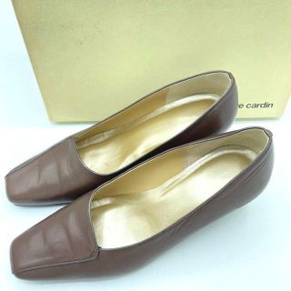 ピエールカルダン(pierre cardin)の★美品★ピエールカルダン パンプス 23.5 茶 チャンキーヒール レディース(ハイヒール/パンプス)