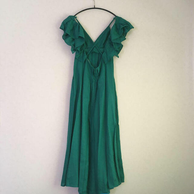 MYLAN ボタニカルダイ Frilled Shoulder Dress 専門ショップ