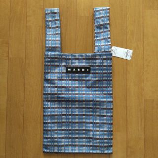 マルニ(Marni)の新品!　MARNI×PORTER エコバッグ チェック柄 青 マルニ(トートバッグ)